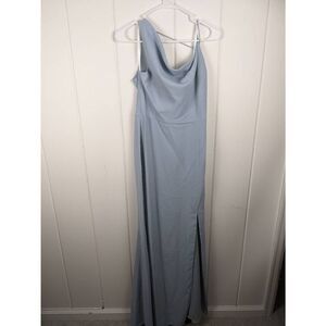 After Six Mist Crepe One Shoulder With Strap Cowl Neck Dress Size 8R